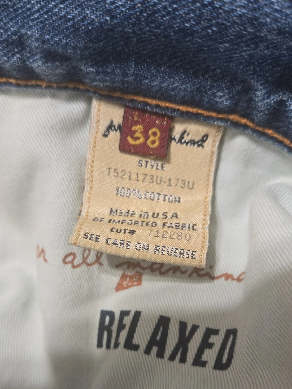 7 For All Kinds Men’s Relaxed Straight Leg Fit Jeans Sz 38 Washed Blue Casual